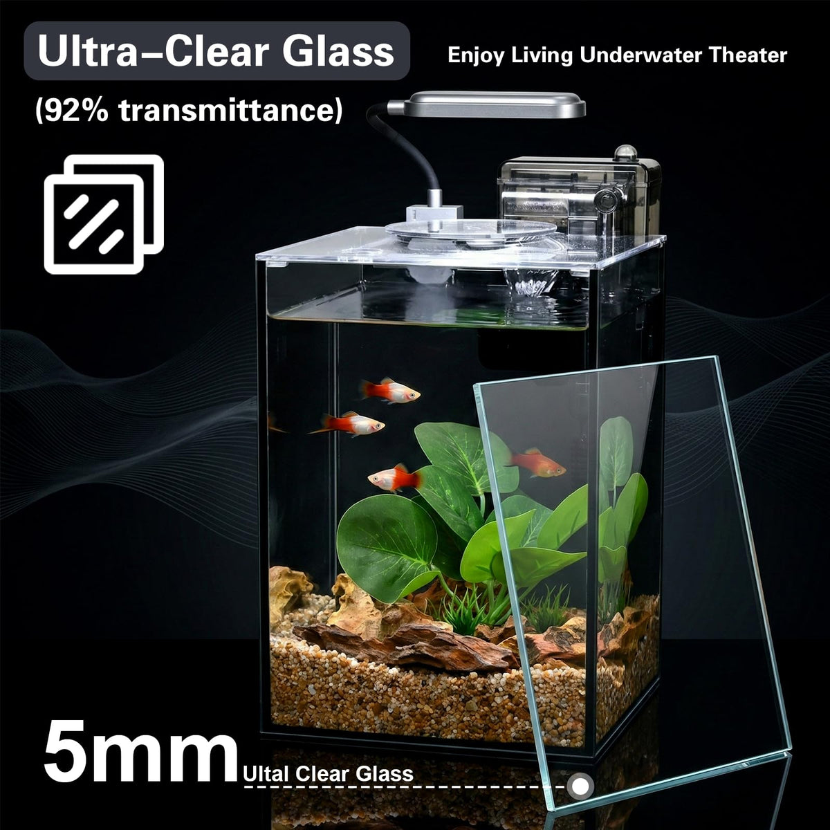 2.2 Gallon Glass Aquarium Set C126