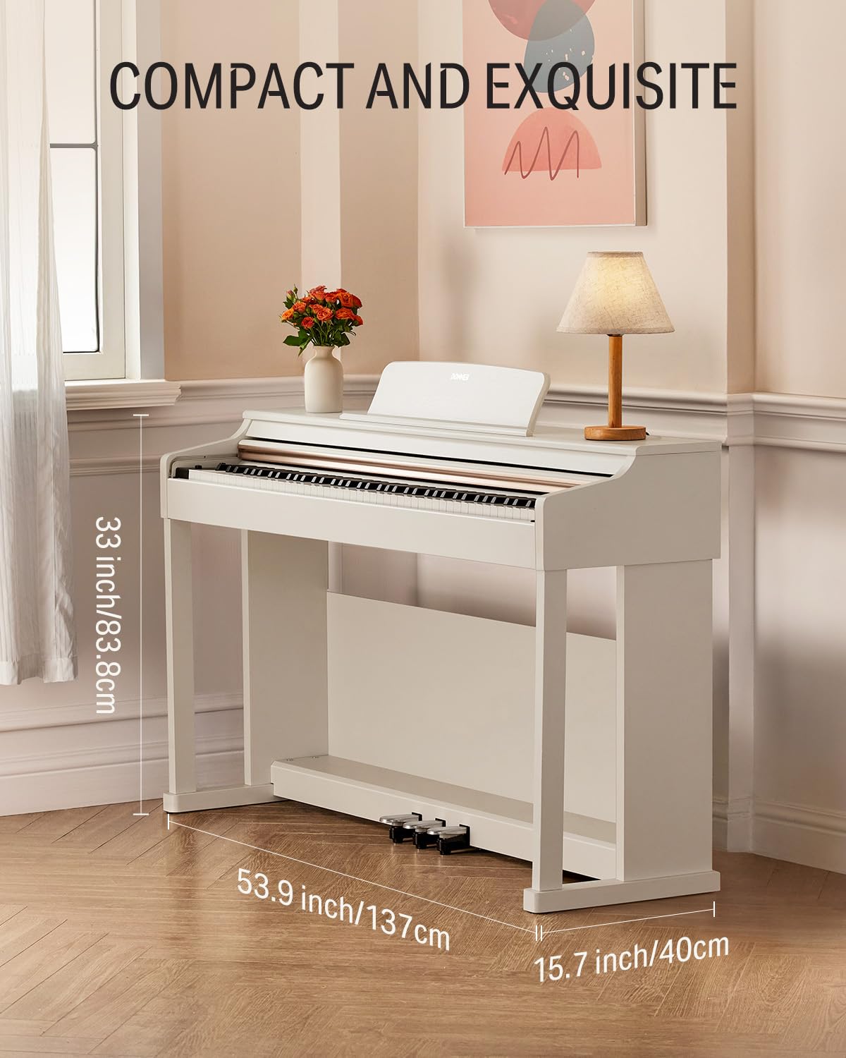88-Key Weighted Action Digital Piano with Furniture Stand E62779