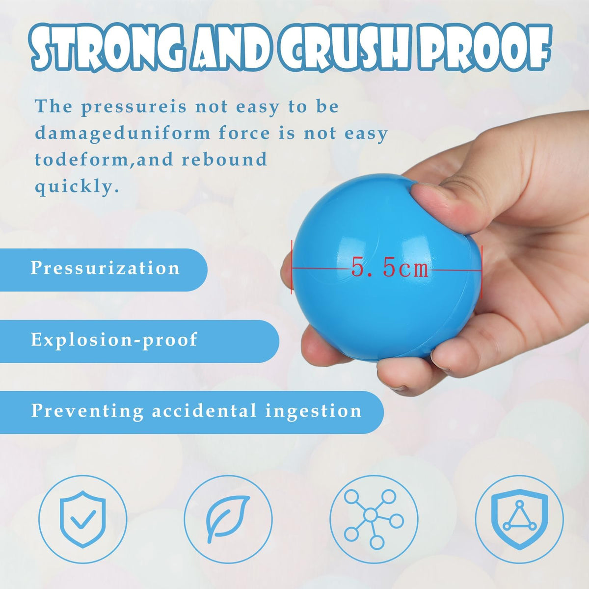 100 Pack BPA Free Colorful Plastic Balls G73556