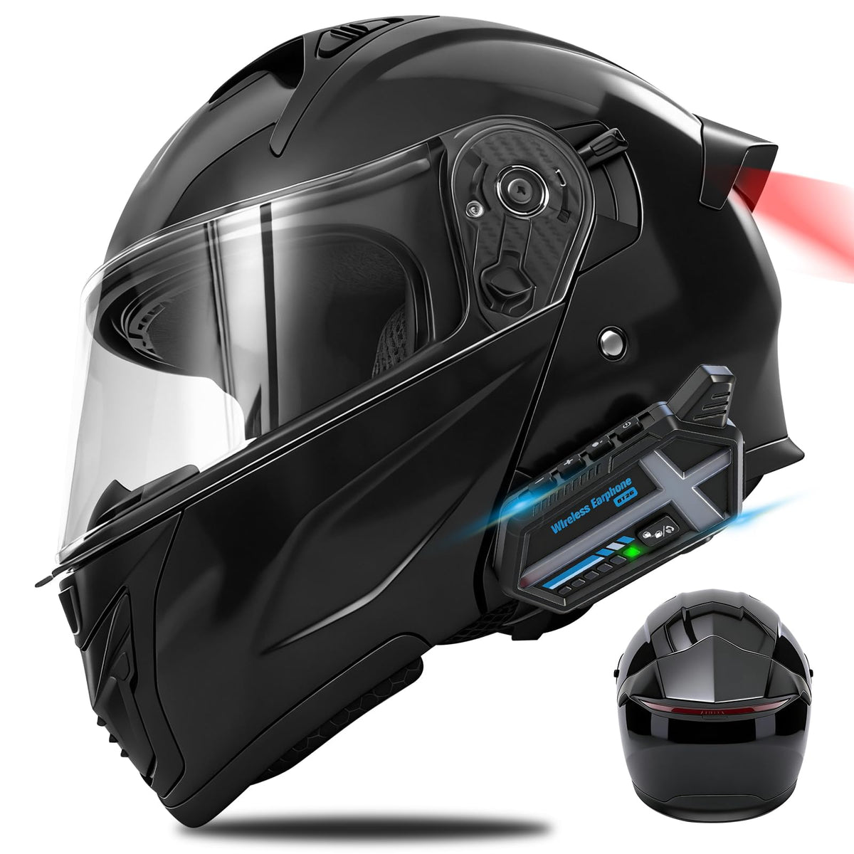 DOT Approved Flip Up Full Face Motorcycle Helmet with Dual Visor V521433