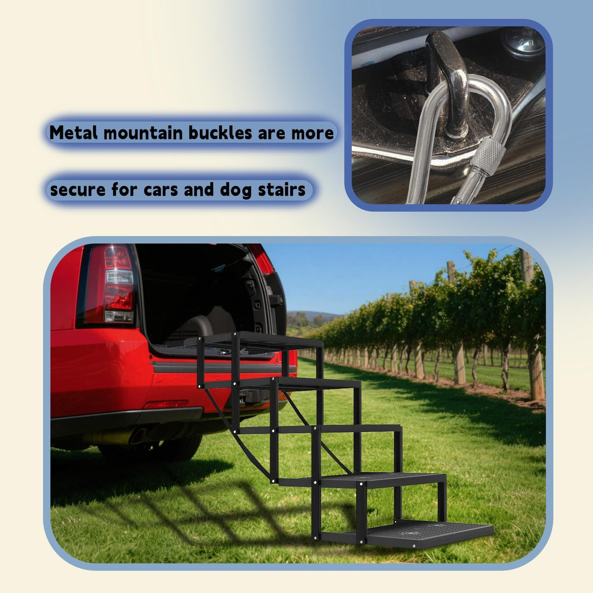 5-Step Foldable Non-Slip Plastic Dog Steps W445