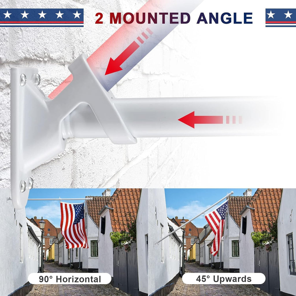 5ft Heavy Duty Tangle Free Flag Pole Kit with 3x5 Embroidered American Flag W522875