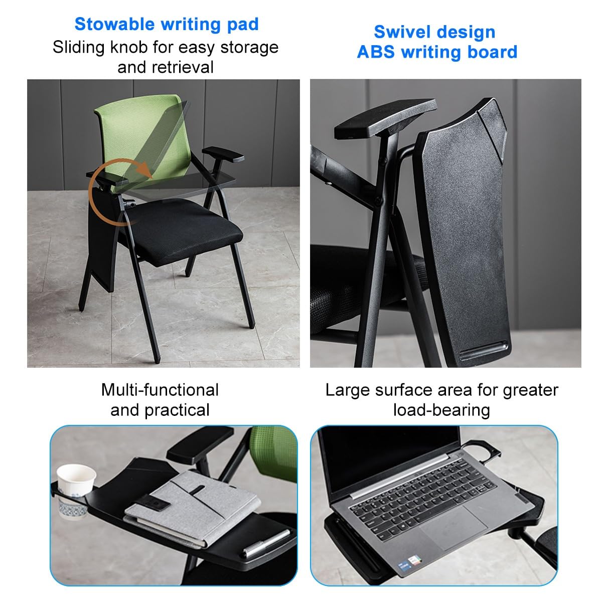 Grey Mesh Conference Chair with Desk D2756