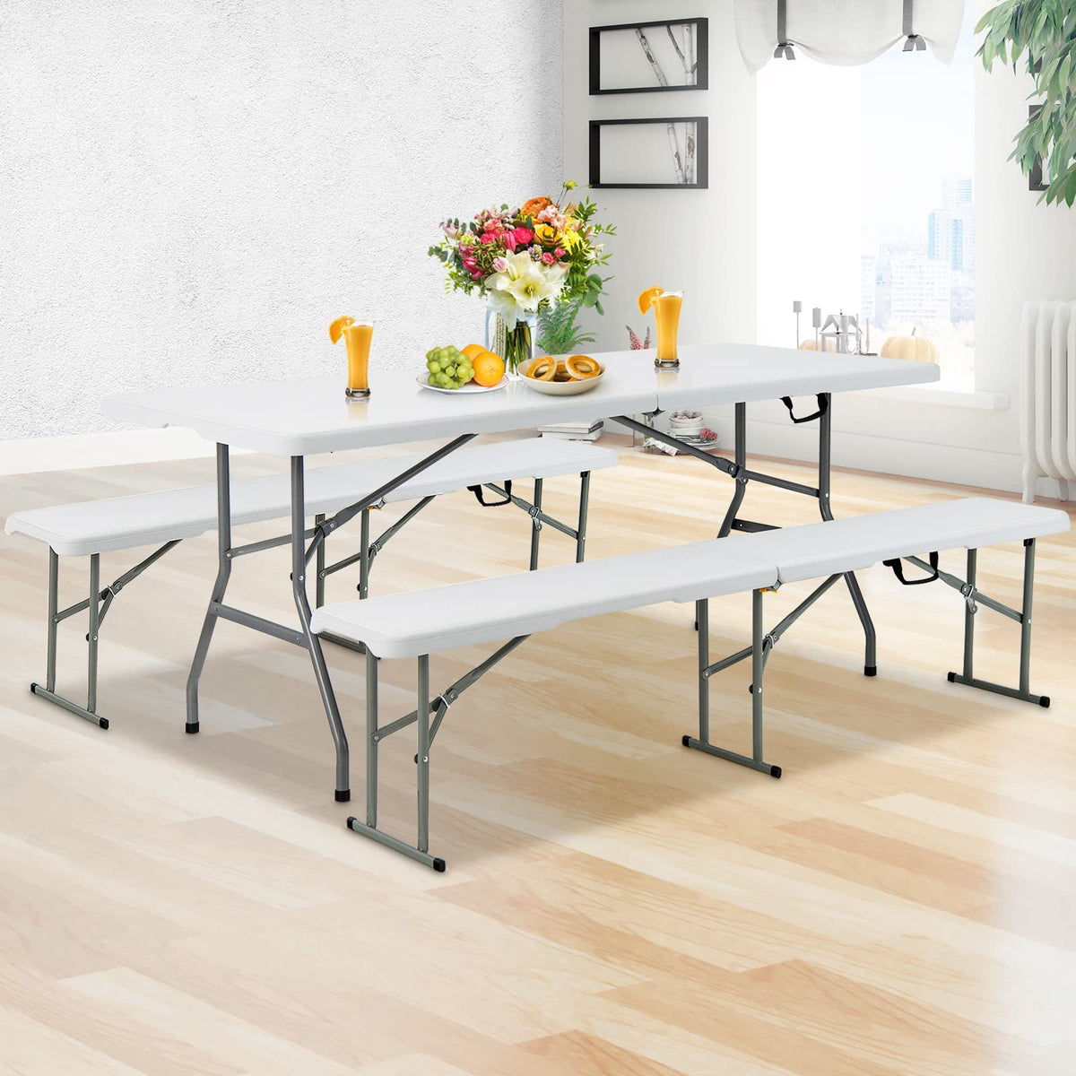 6ft White Folding Table U82725