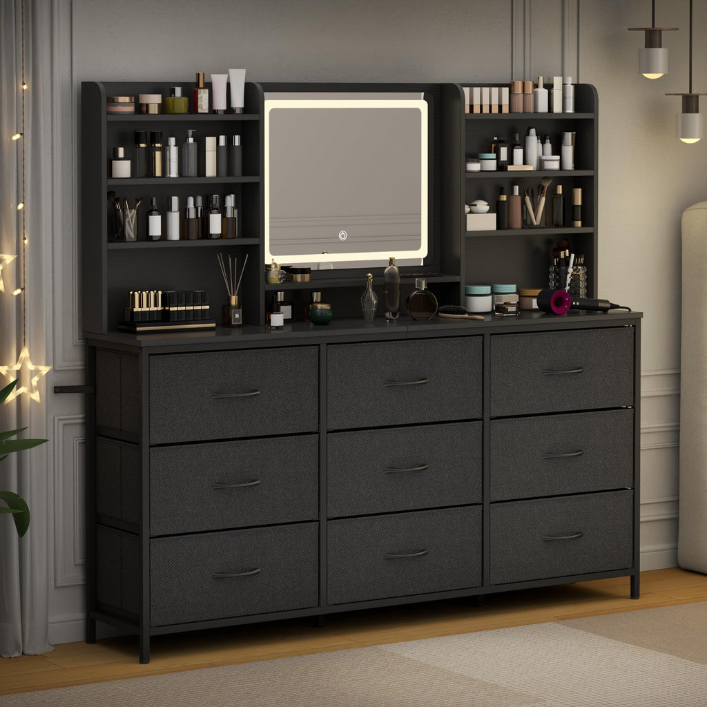 9 Drawer Dresser with LED Mirror K485