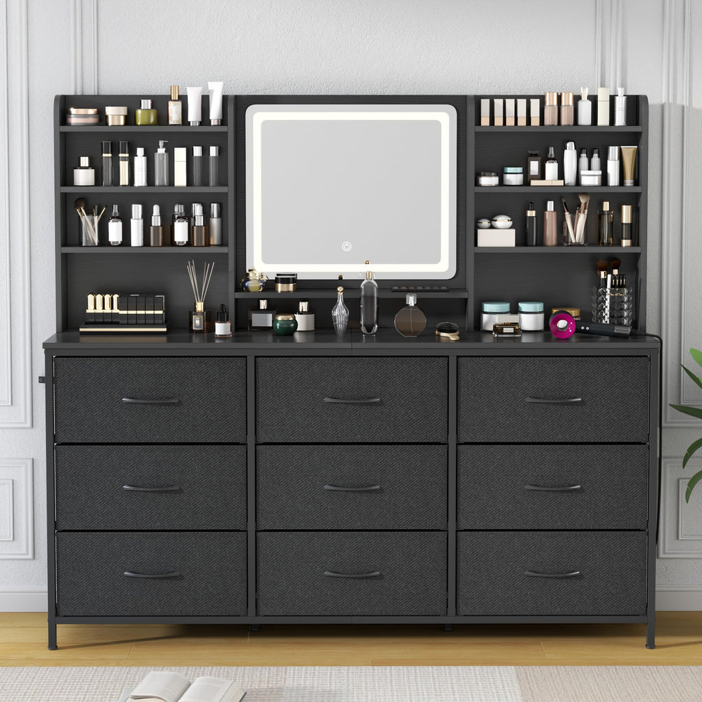 9 Drawer Dresser with LED Mirror K485