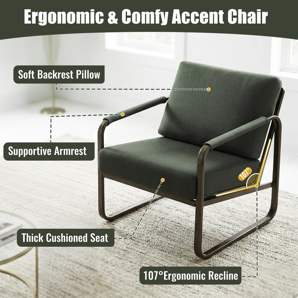 Set of 2 Green Fabric Accent Chair S6613
