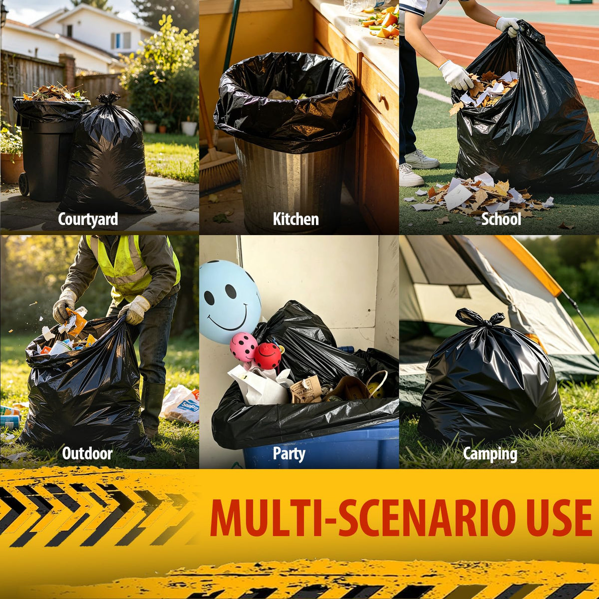 Black 42 Gallon Trash Bags 10 Count I19370