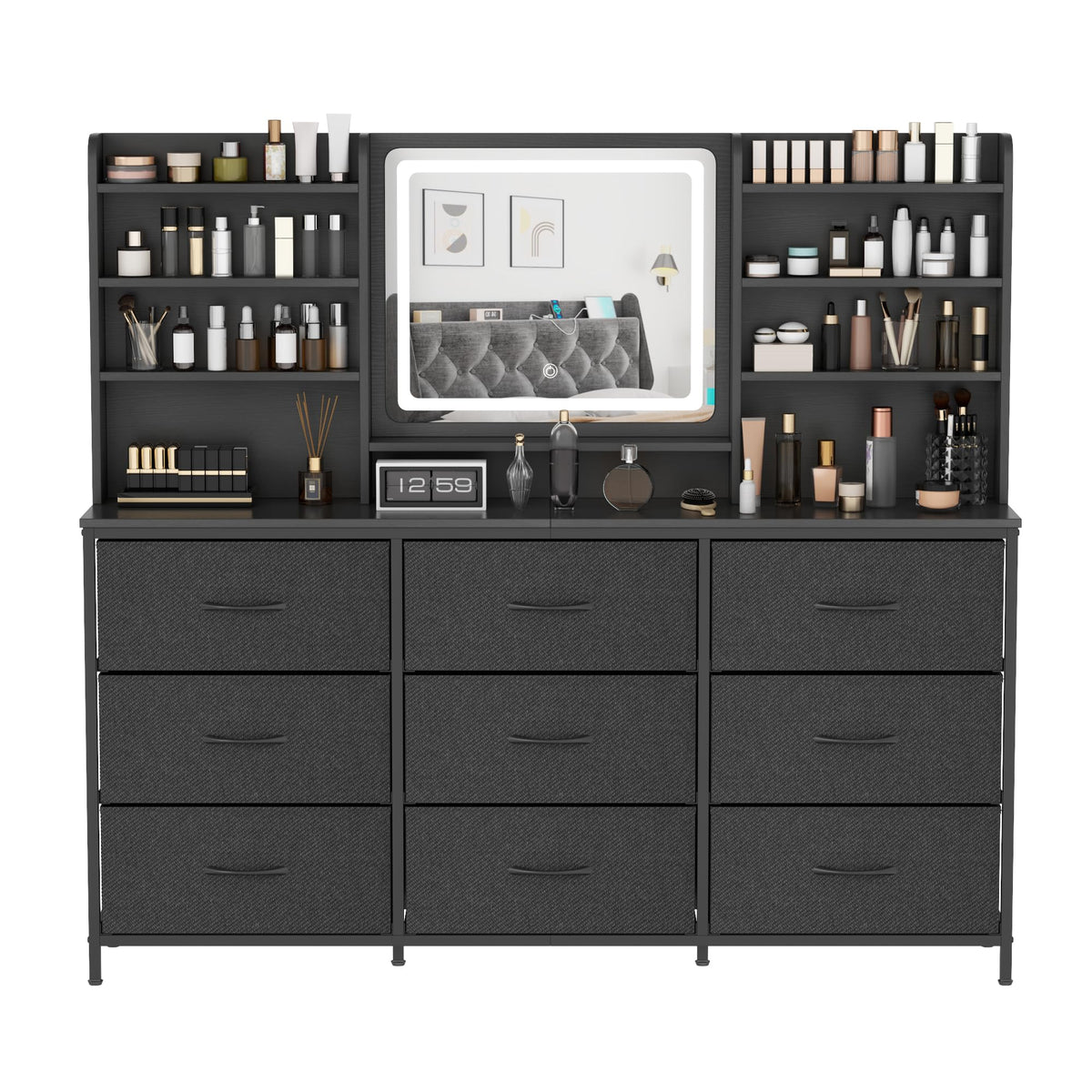 9 Drawer Dresser with LED Mirror K485