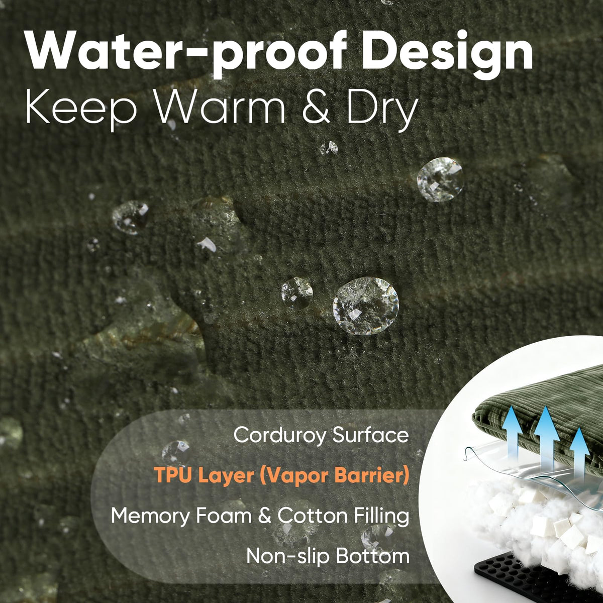 Corduroy Waterproof Washable Cover Dog Couch Bed S439