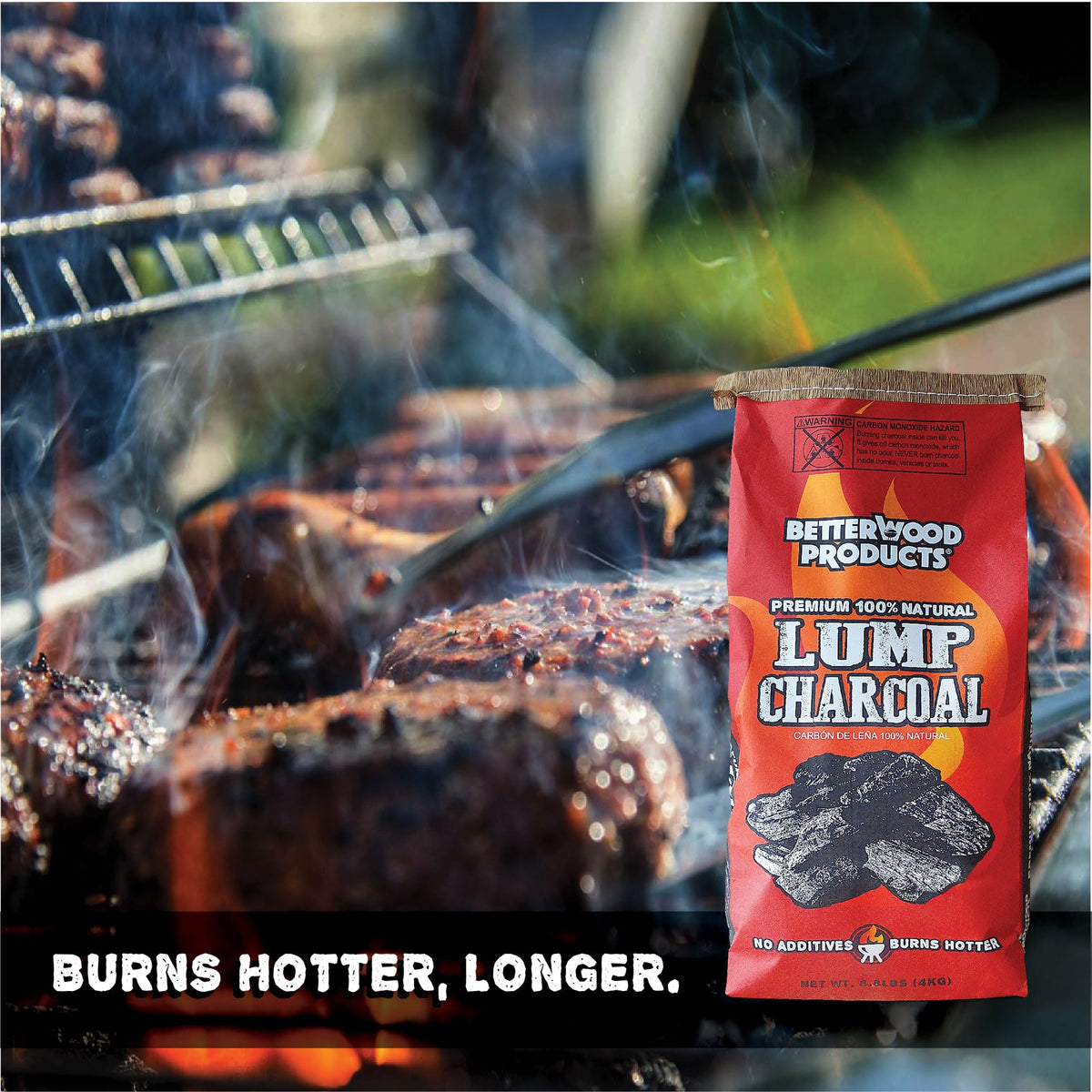 100% All Natural Hardwood Lump Charcoal 17.6 Pounds R16236
