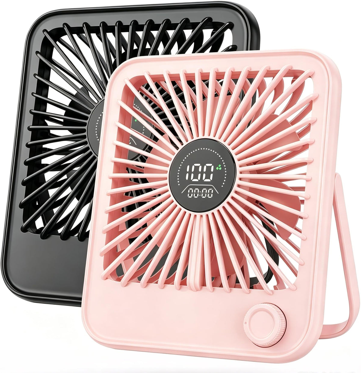 2 Pack Small Rechargeable Quiet Portable Desk Fan W475907