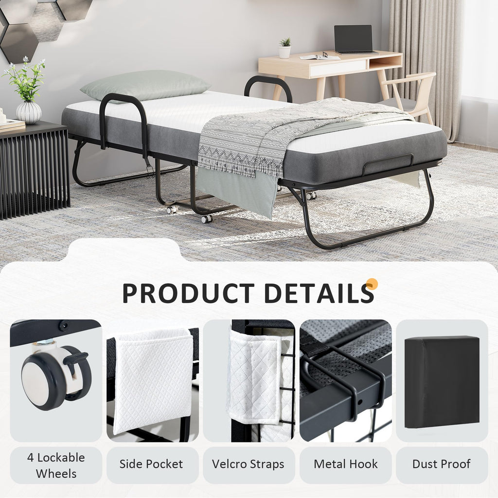 Twin Size Folding Bed with Memory Foam Mattress Z778