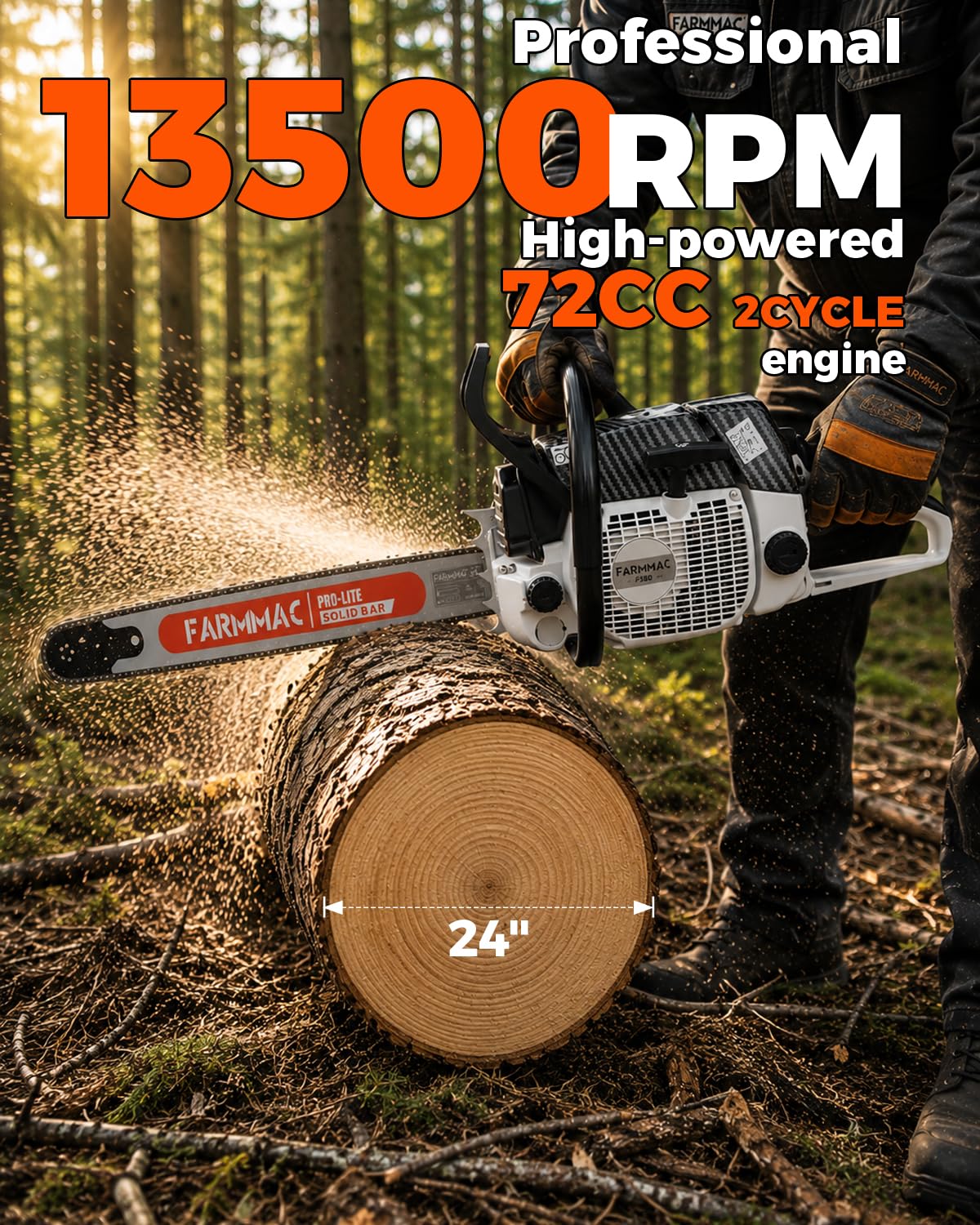 72cc 2-Cycle Gas Chainsaw with 24 Inch Bar X935321