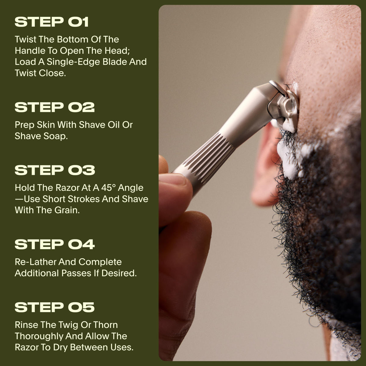 Black All-Metal Single Blade Razor V720654