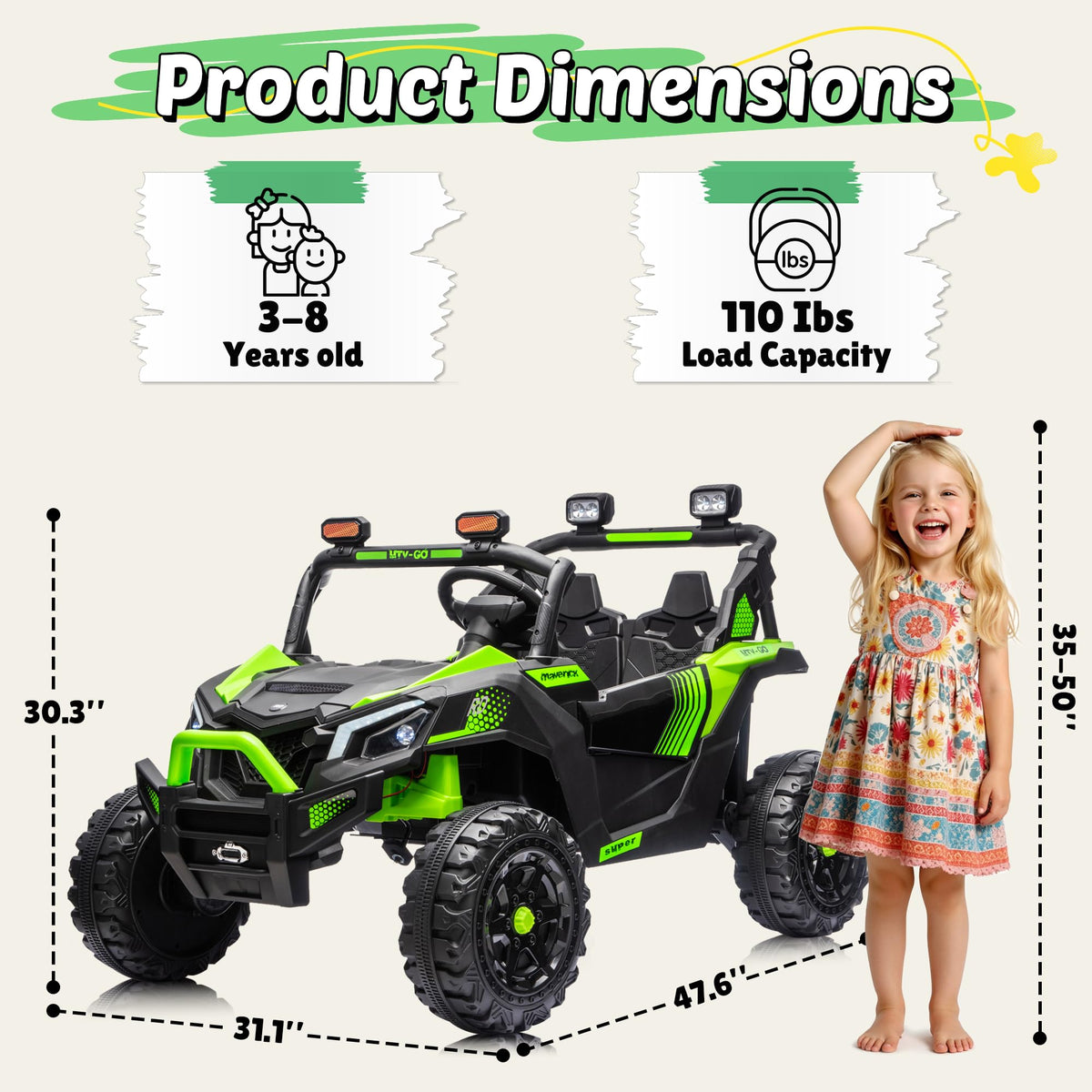 24V 2 Seater Ride on UTV with Remote Control U687038