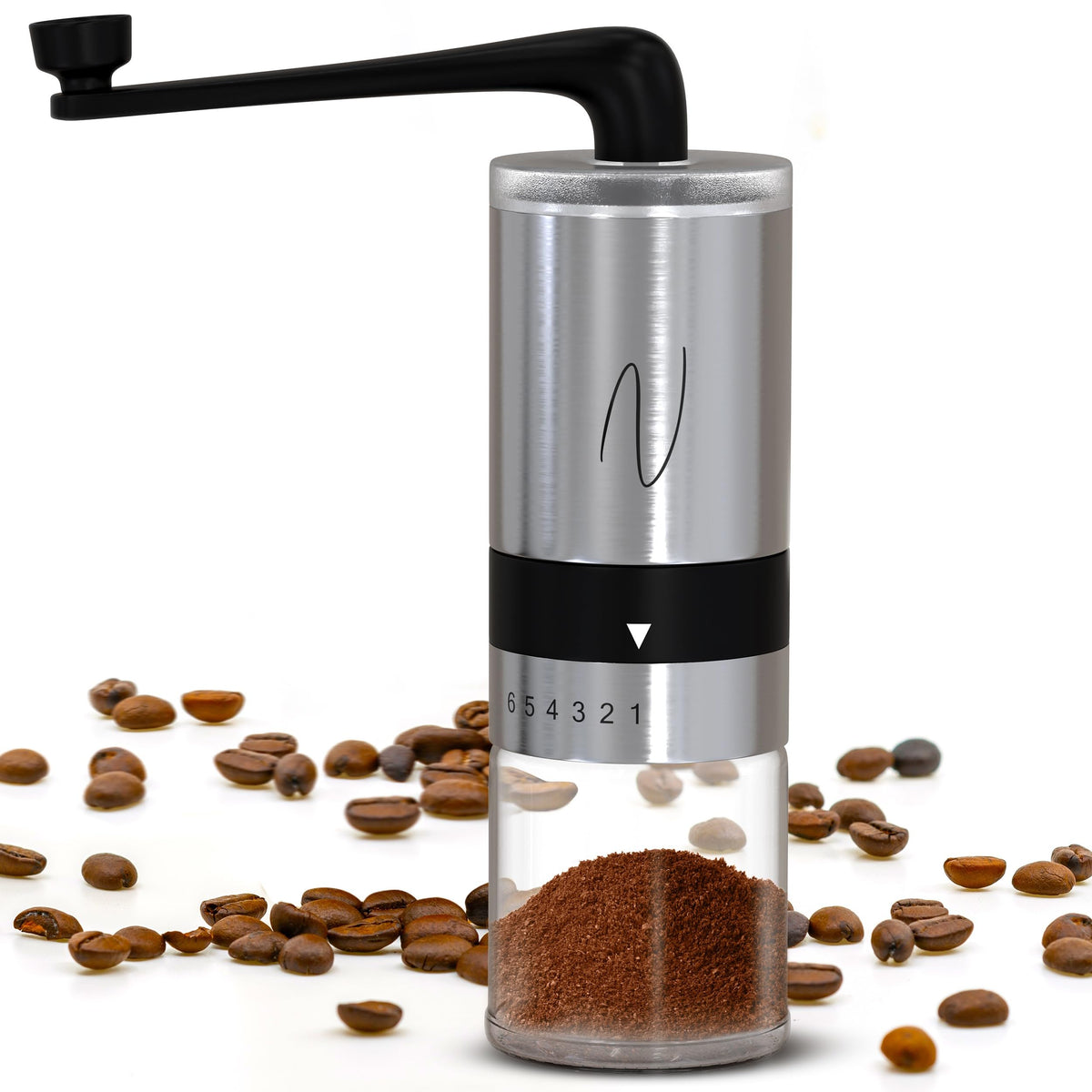 Manual Stainless Steel Hand Crank Burr Coffee Grinder L807355