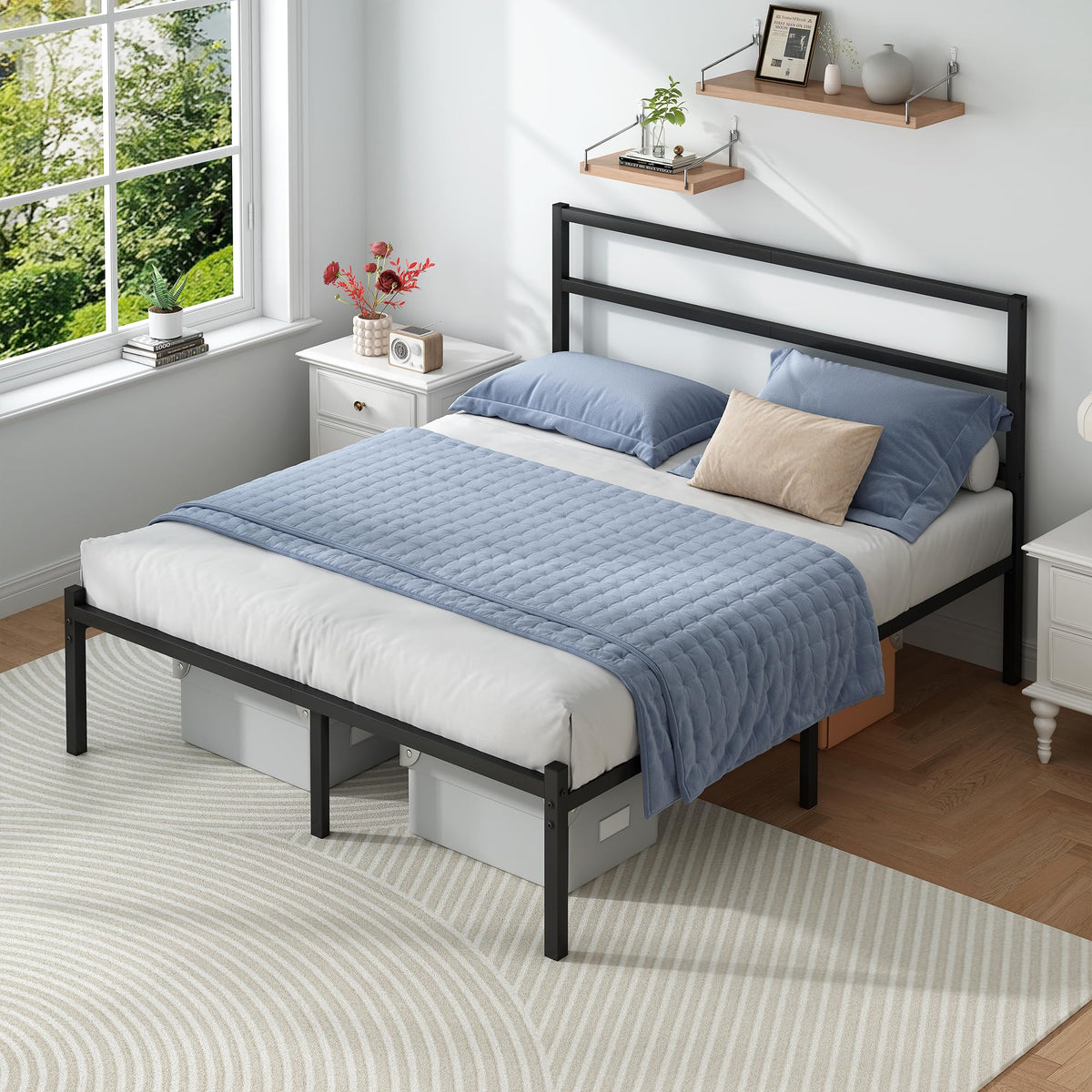 Black Full Size Bed Frame J313
