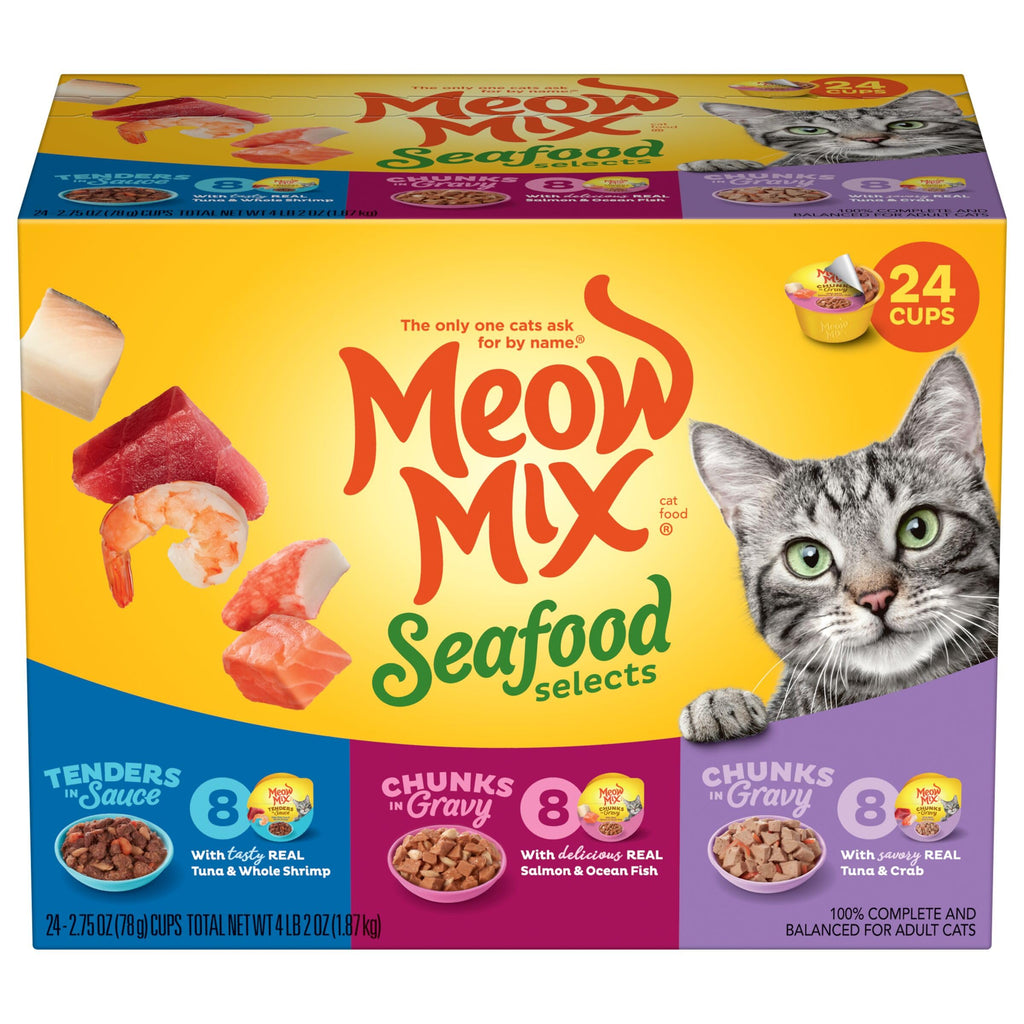 Dry Cat Food 6.3 Pound and Wet Cat Food Variety Pack 2.75 Ounce (Pack of 24) Q357801