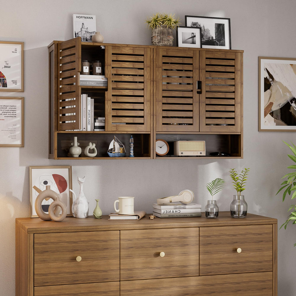 Bamboo Over-The-Toilet Storage Cabinet with 2 Door U761