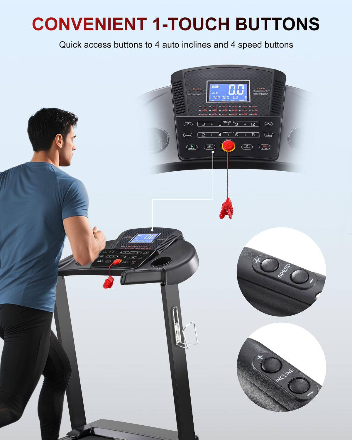 Heavy Duty Treadmill with 15-Level Auto Incline X2944