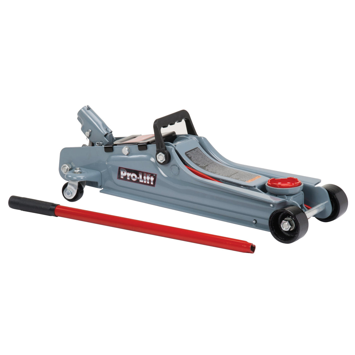 2 Ton Low Profile Floor Jack + 3 Ton Jack Stands, Black and Red D33727