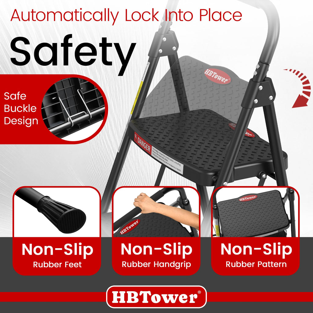 4 Step Ladder Foldable with Wide Anti-Slip Pedal Q7635