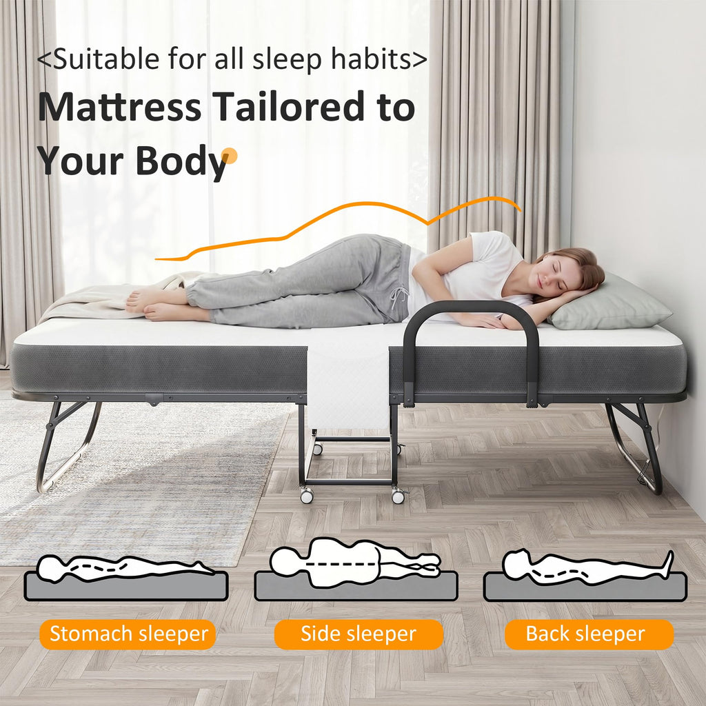 Twin Size Folding Bed with Memory Foam Mattress Z778