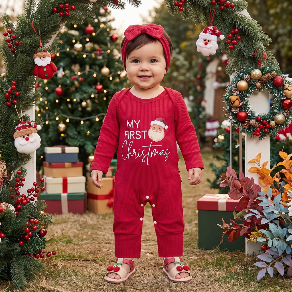 Baby Girl Long Sleeve Romper Headband V5484