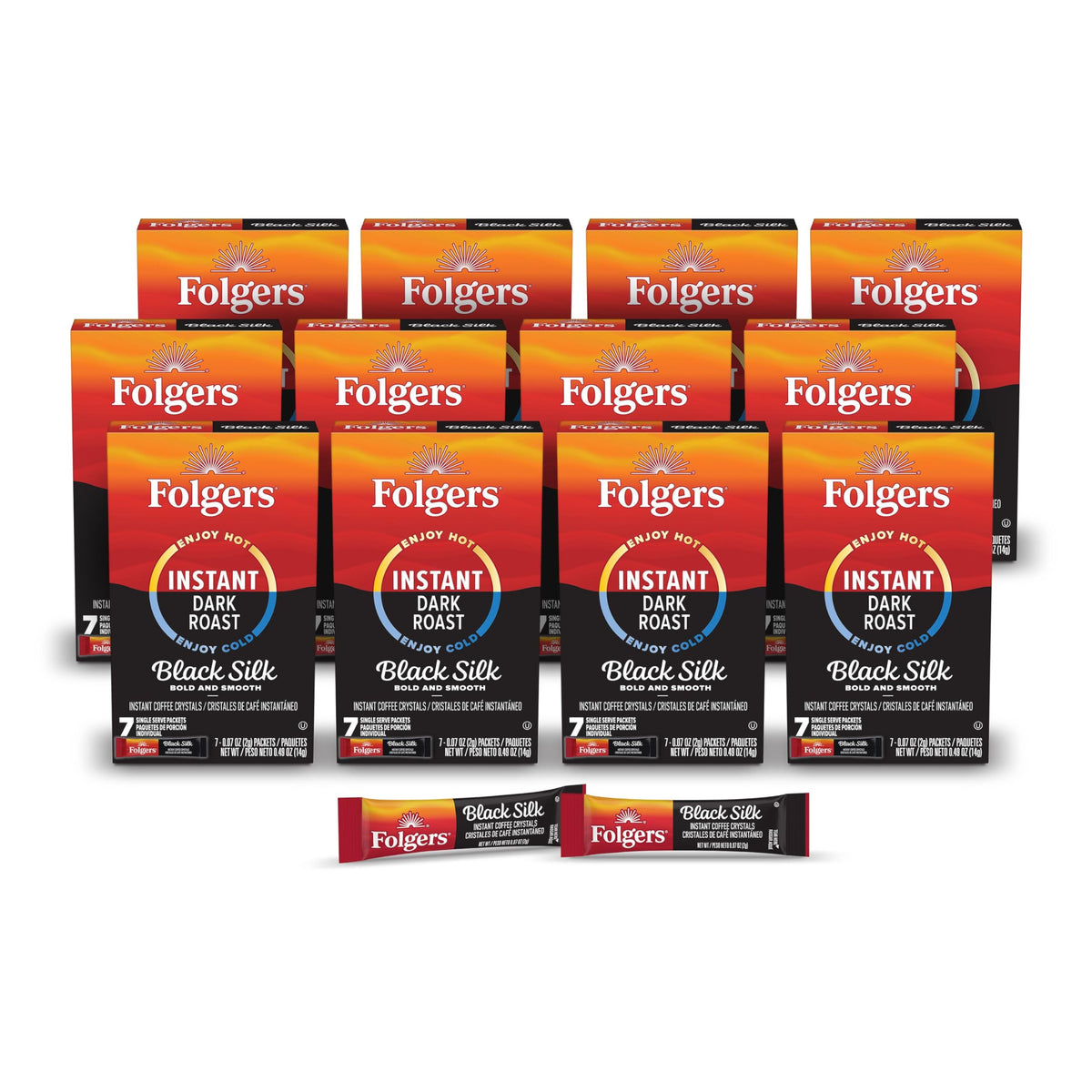 Black Silk Instant Coffee Packets 7 Count Pack of 12 M809229