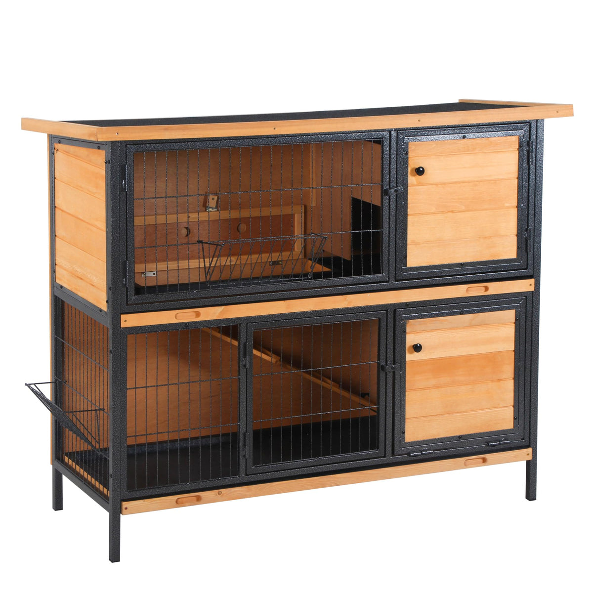 48" 2-Story Rabbit Hutch with Metal Frame G8449
