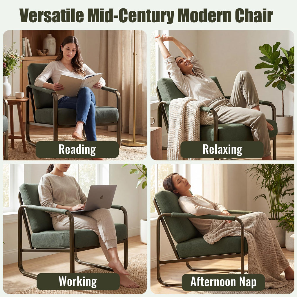 Set of 2 Green Fabric Accent Chair S6613