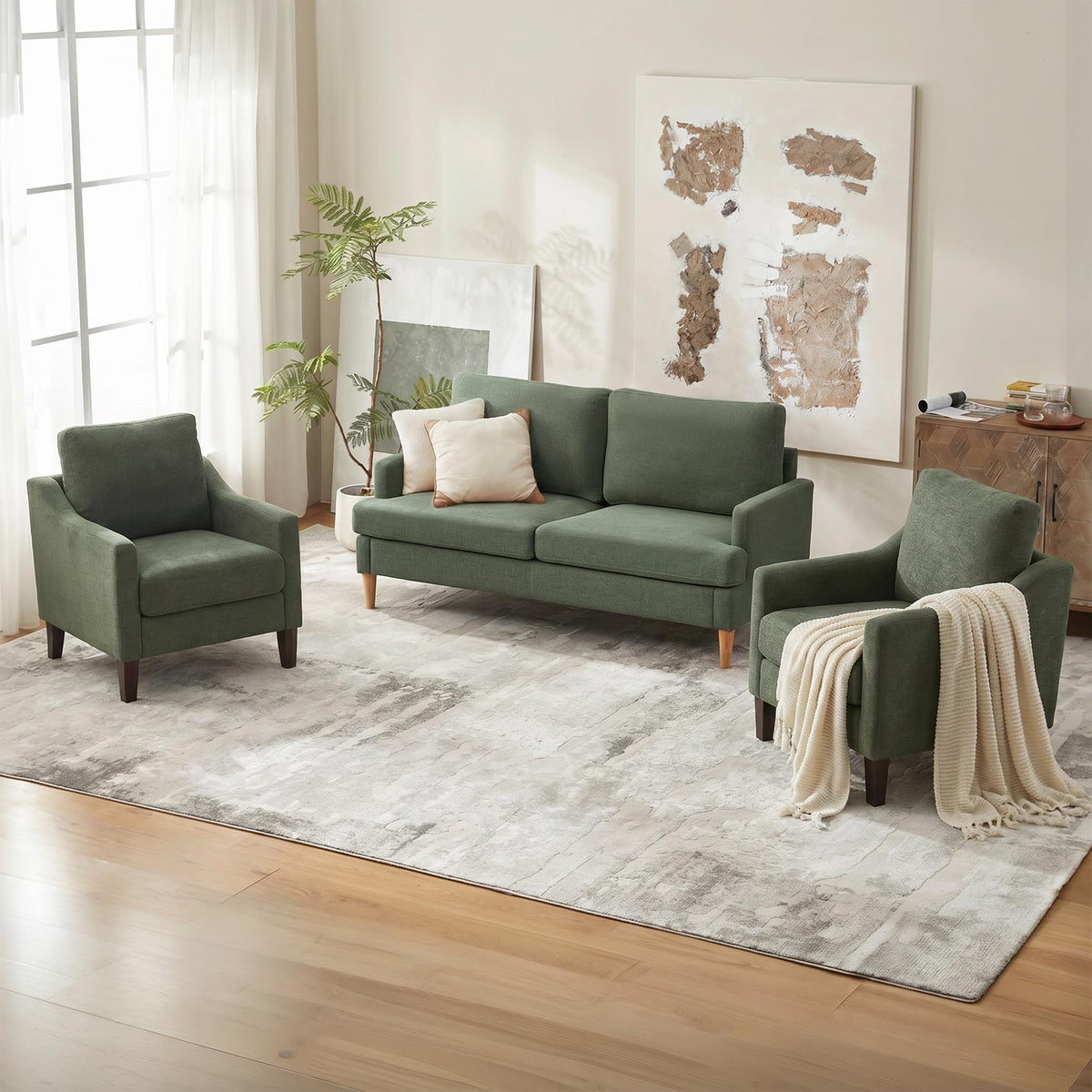 Accent Chairs Set of 2 Green N414