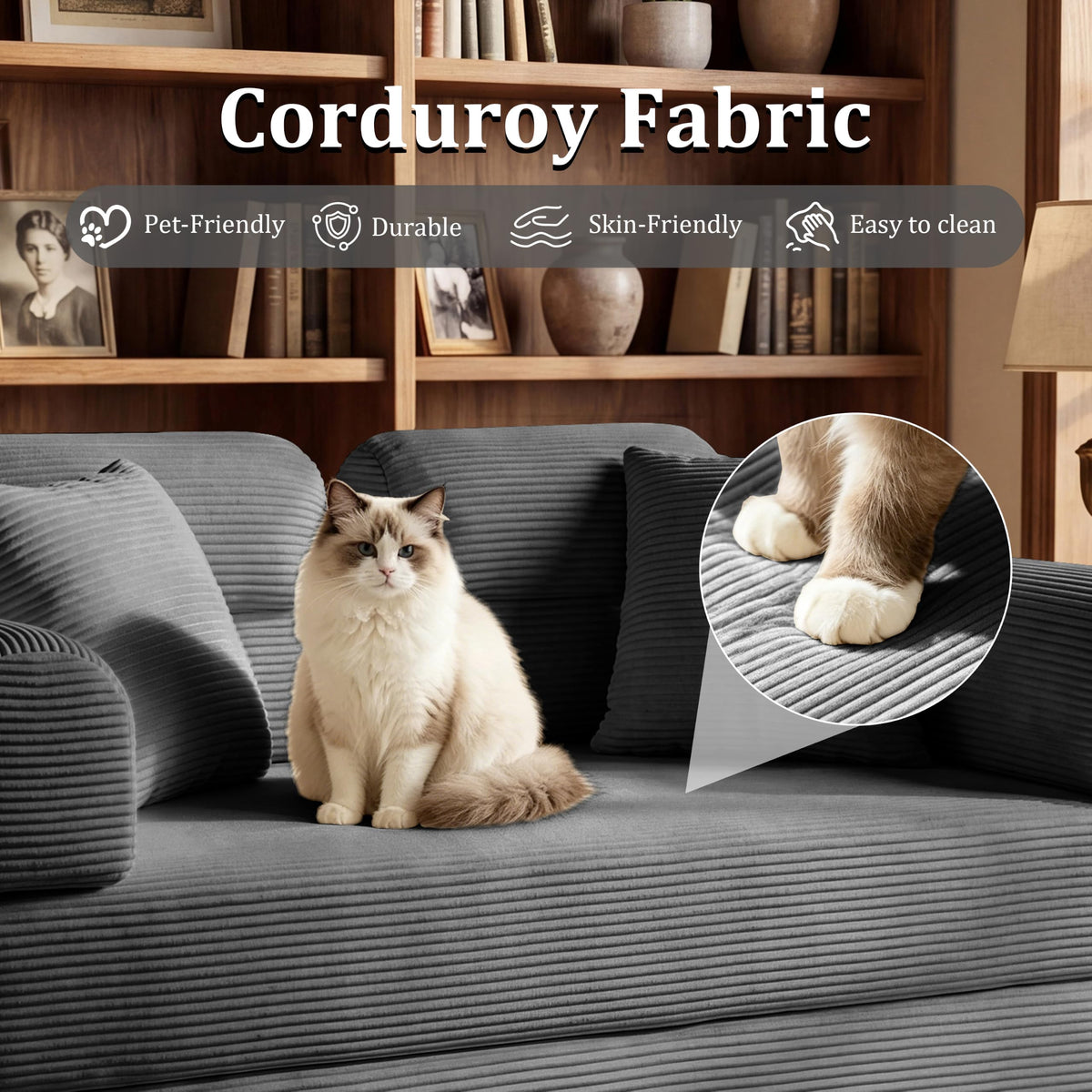 Pink Convertible Sofa Bed with 4 Pillows W136953