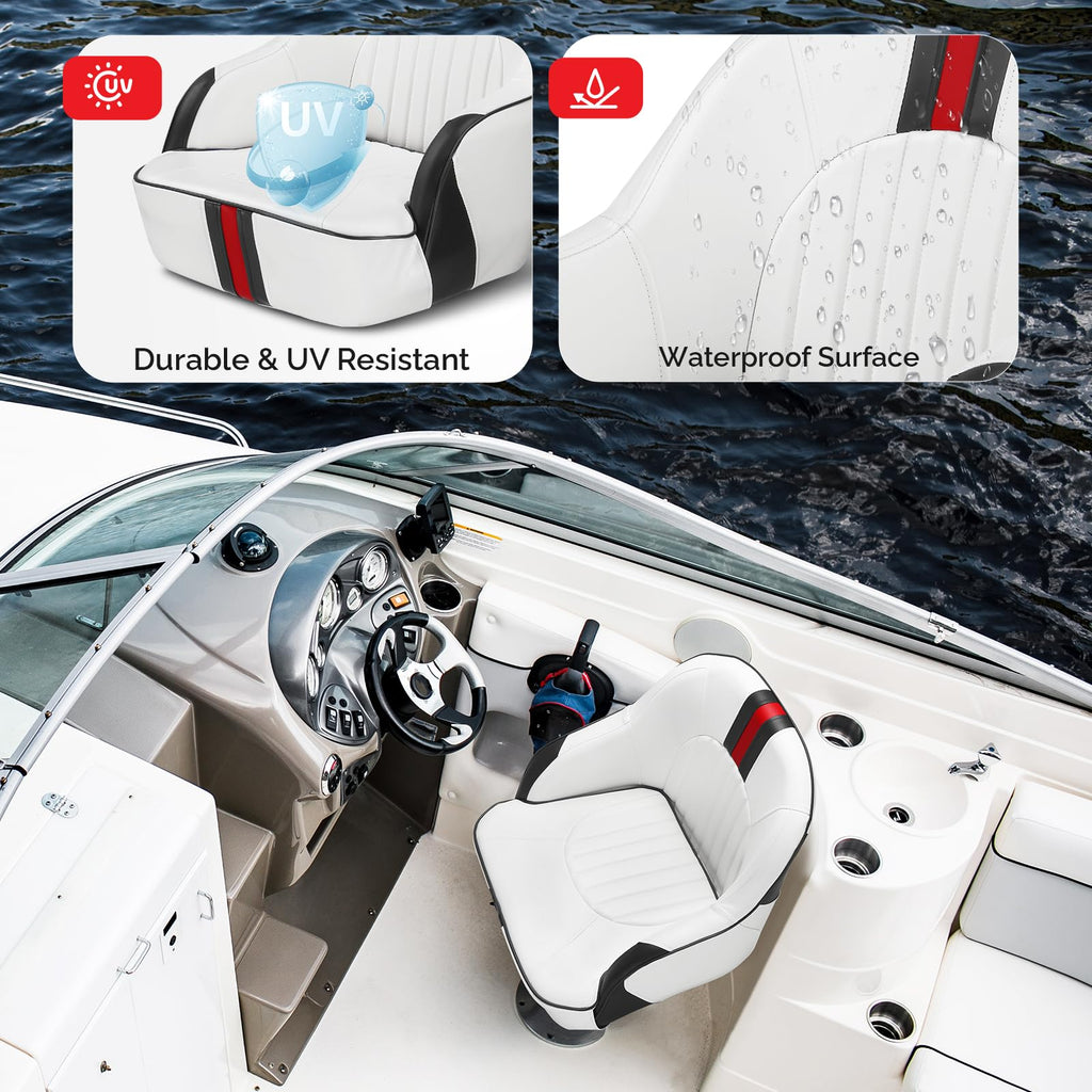 Pontoon Boat Captain Bucket Seat with Cover Z551