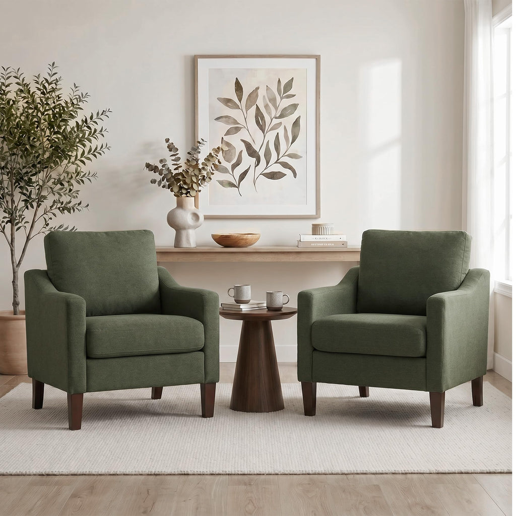 Accent Chairs Set of 2 Green N414