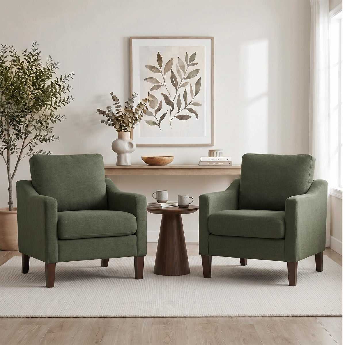 Accent Chairs Set of 2 Green N414