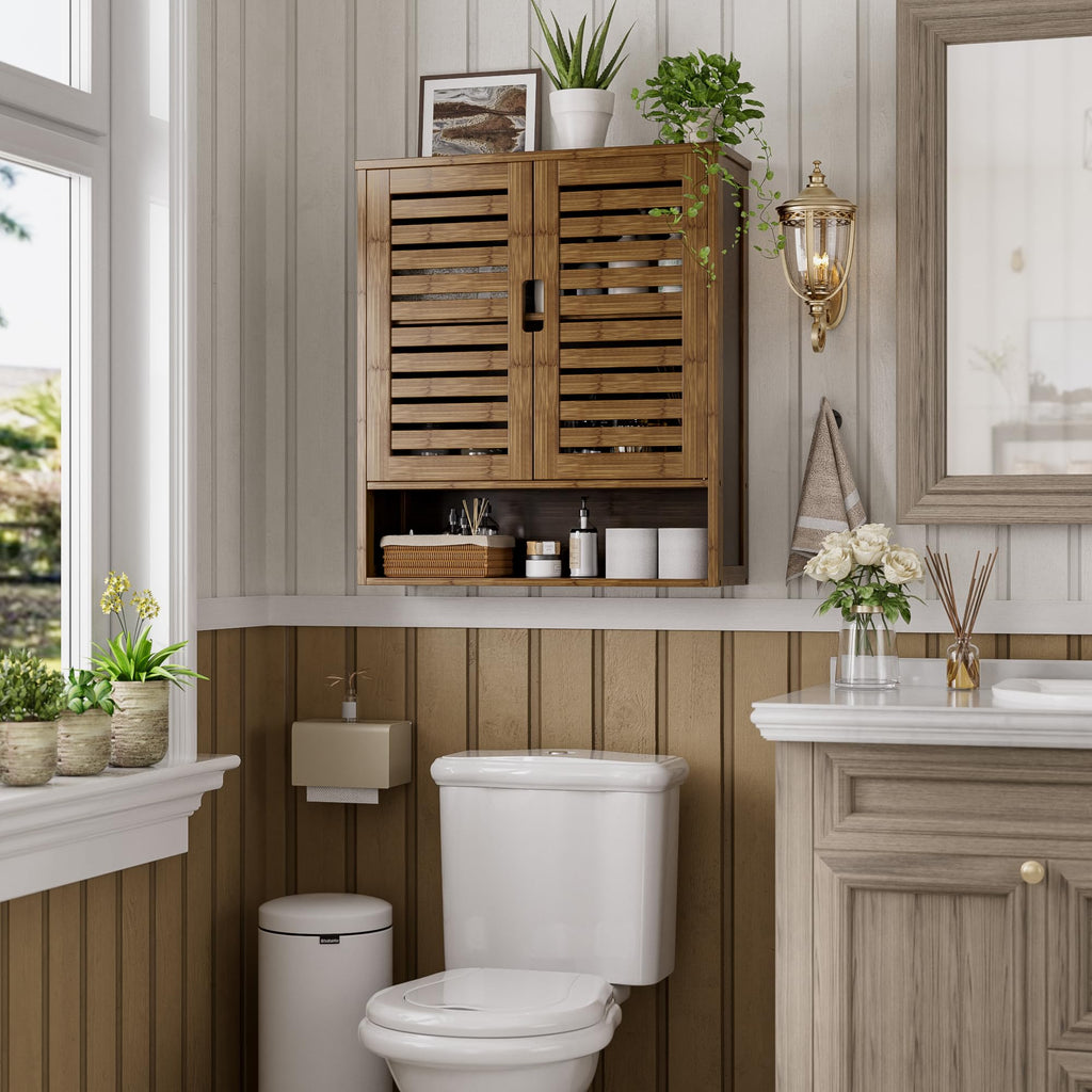 Bamboo Over-The-Toilet Storage Cabinet with 2 Door U761