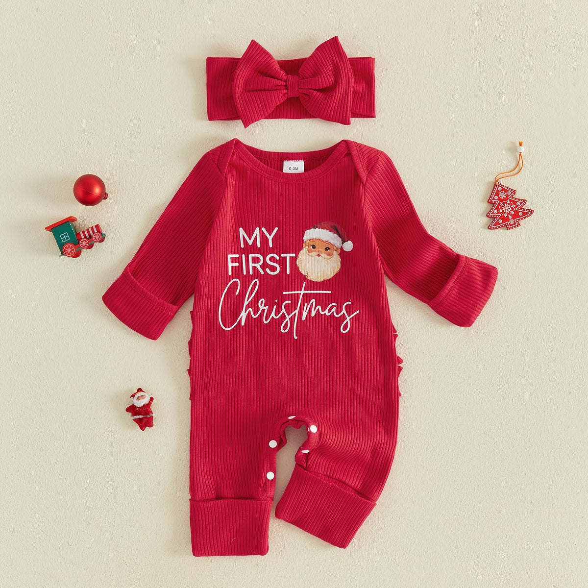 Baby Girl Long Sleeve Romper Headband V5484