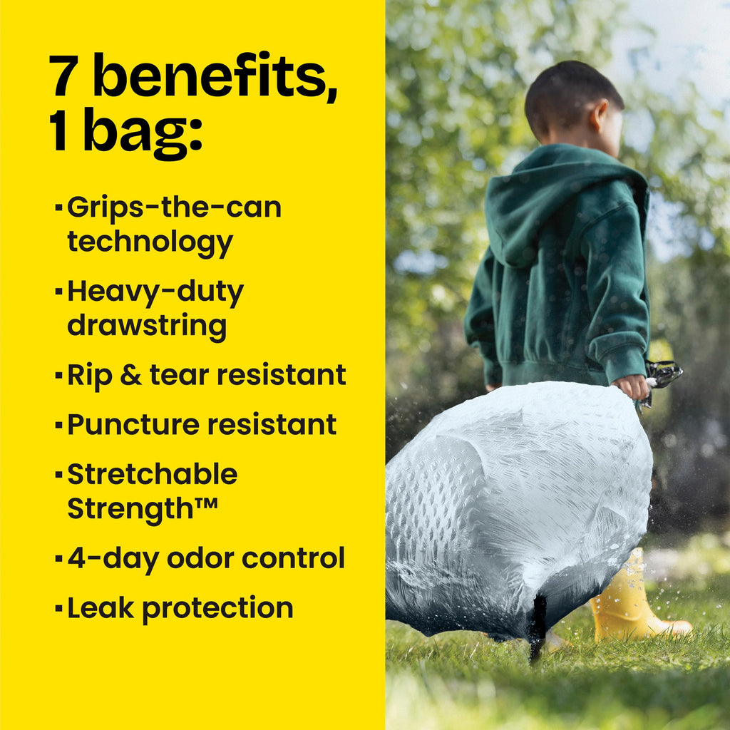 13 Gal Lavender Drawstring Trash Bags, 80 Ct S2542