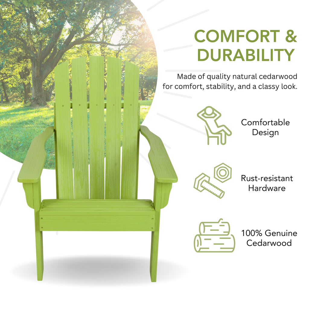 Lime Green Wooden Adirondack Chair D5886