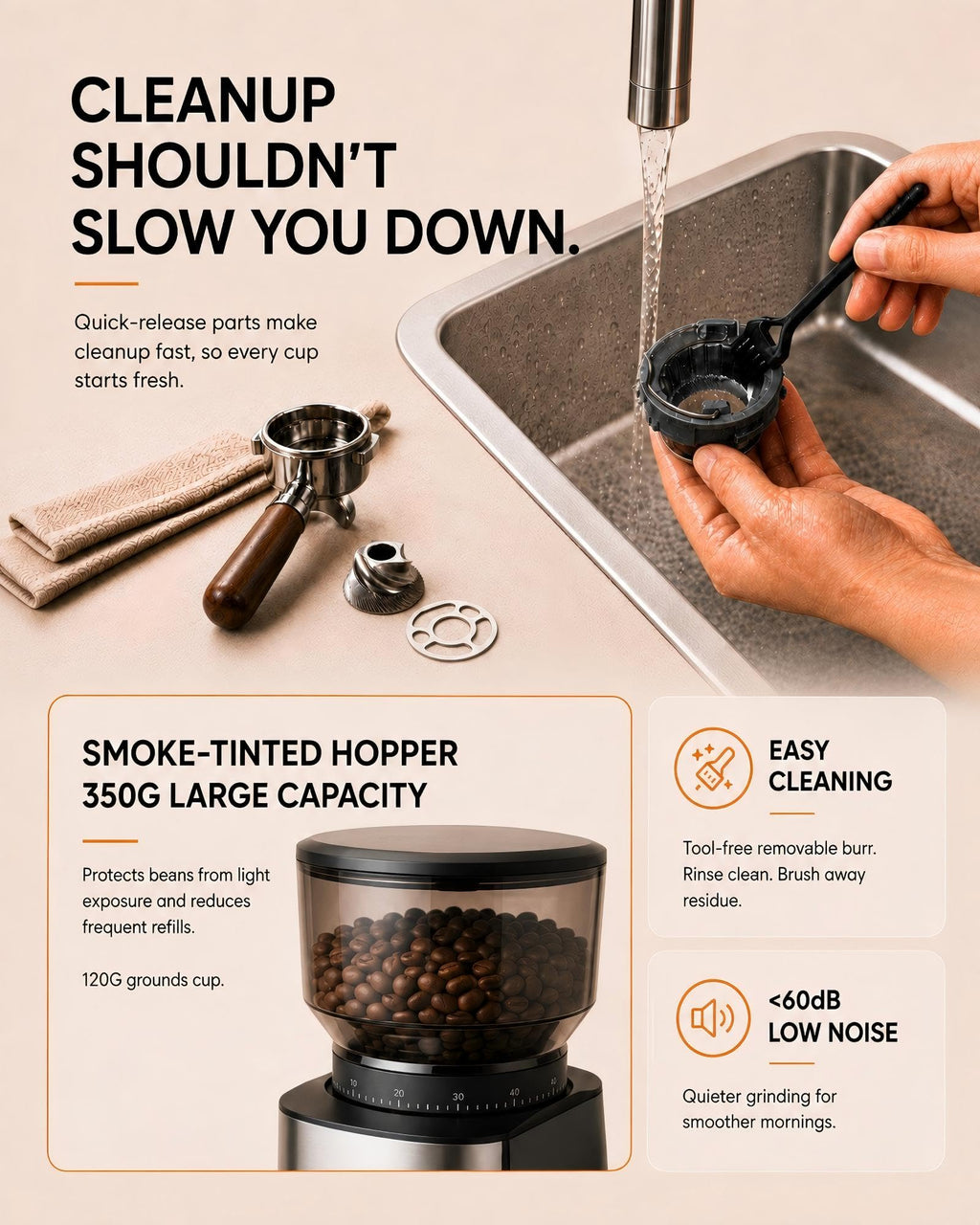 Electric Burr Coffee Grinder with 51 Grind Settings U251