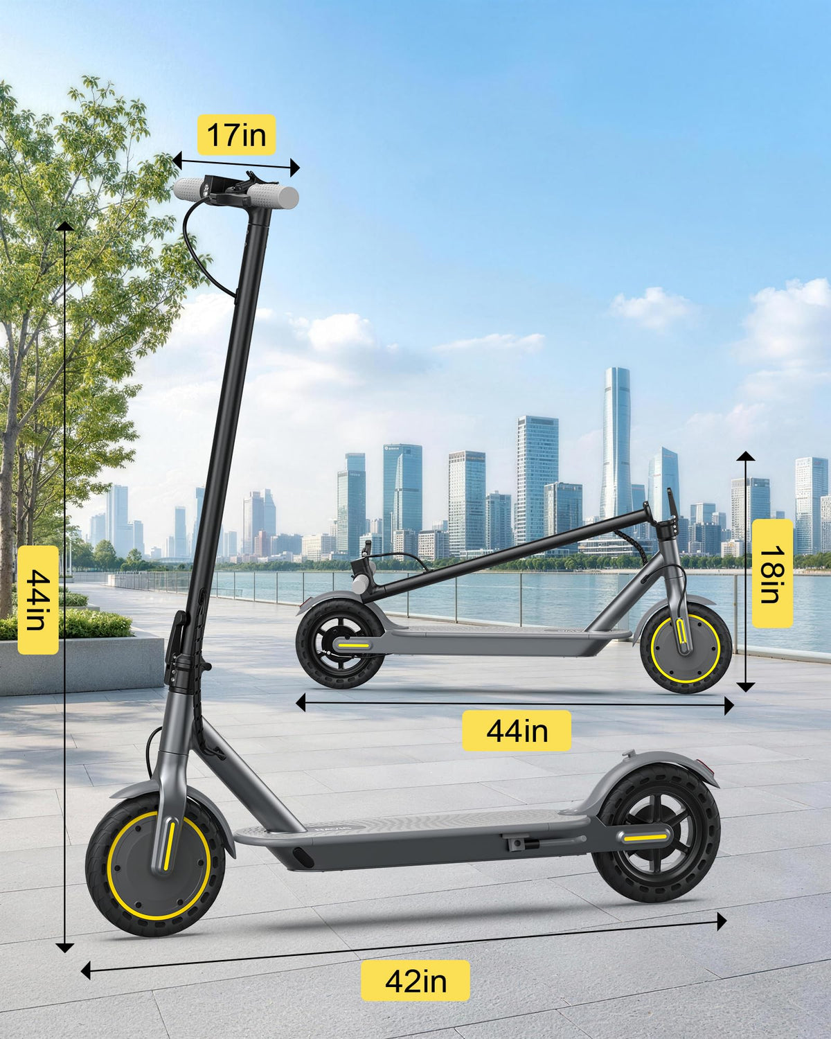 Electric Scooter with Dual Suspension Y472166