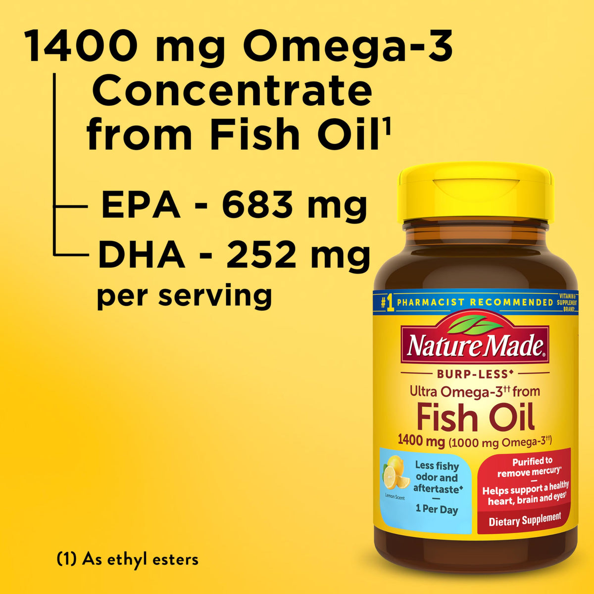 Omega 3 Fish Oil Supplement 1400mg 45 Softgel E287