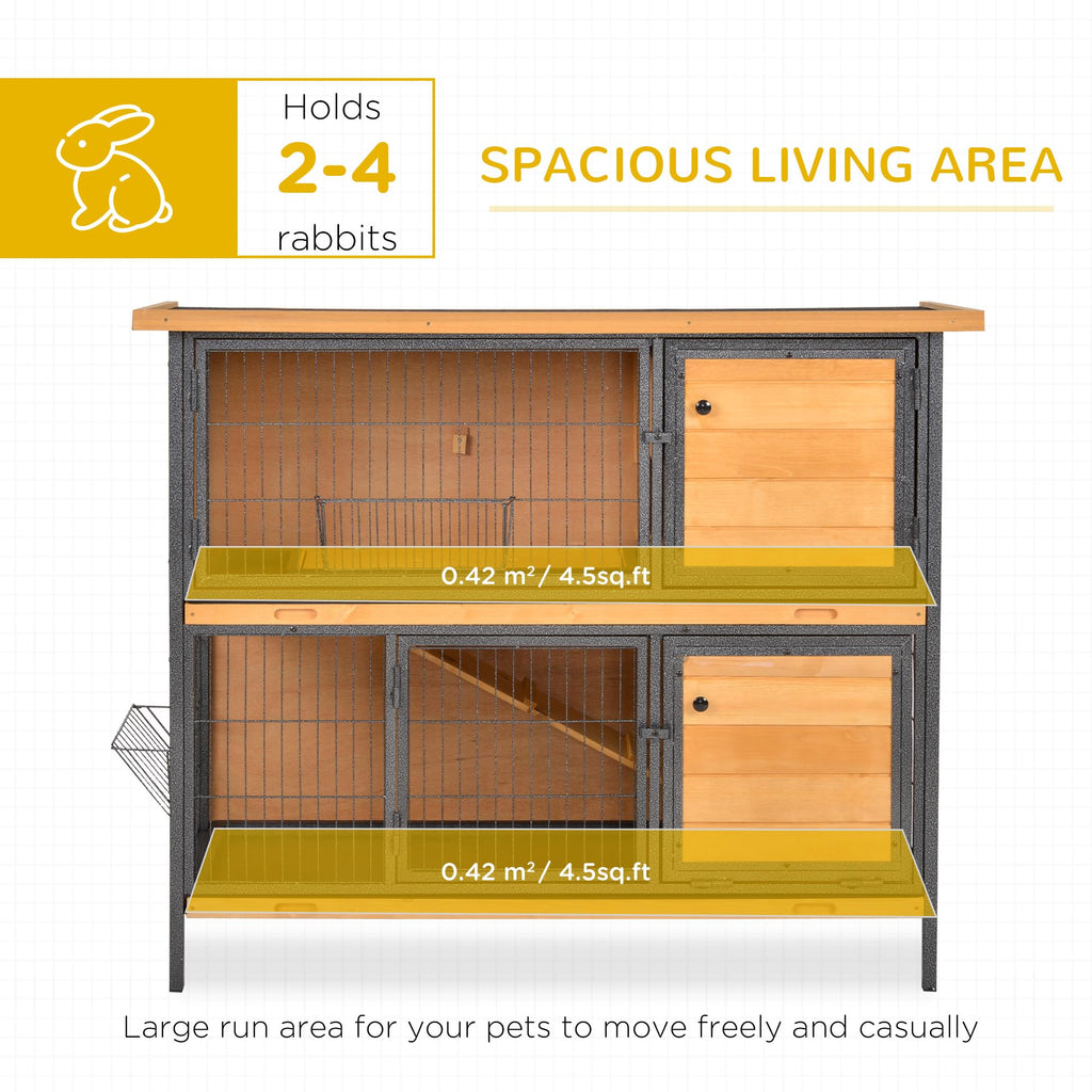 48" 2-Story Rabbit Hutch with Metal Frame G8449