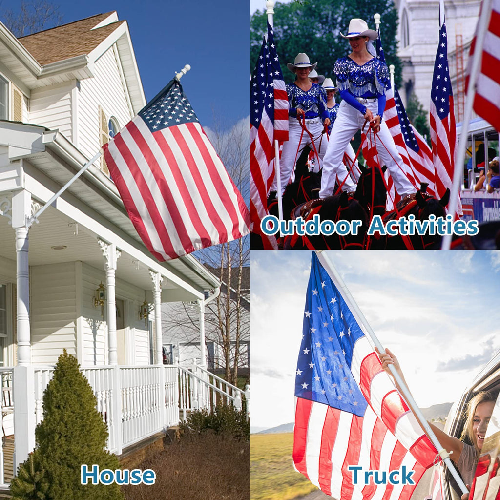 5ft Heavy Duty Tangle Free Flag Pole Kit with 3x5 Embroidered American Flag W522875