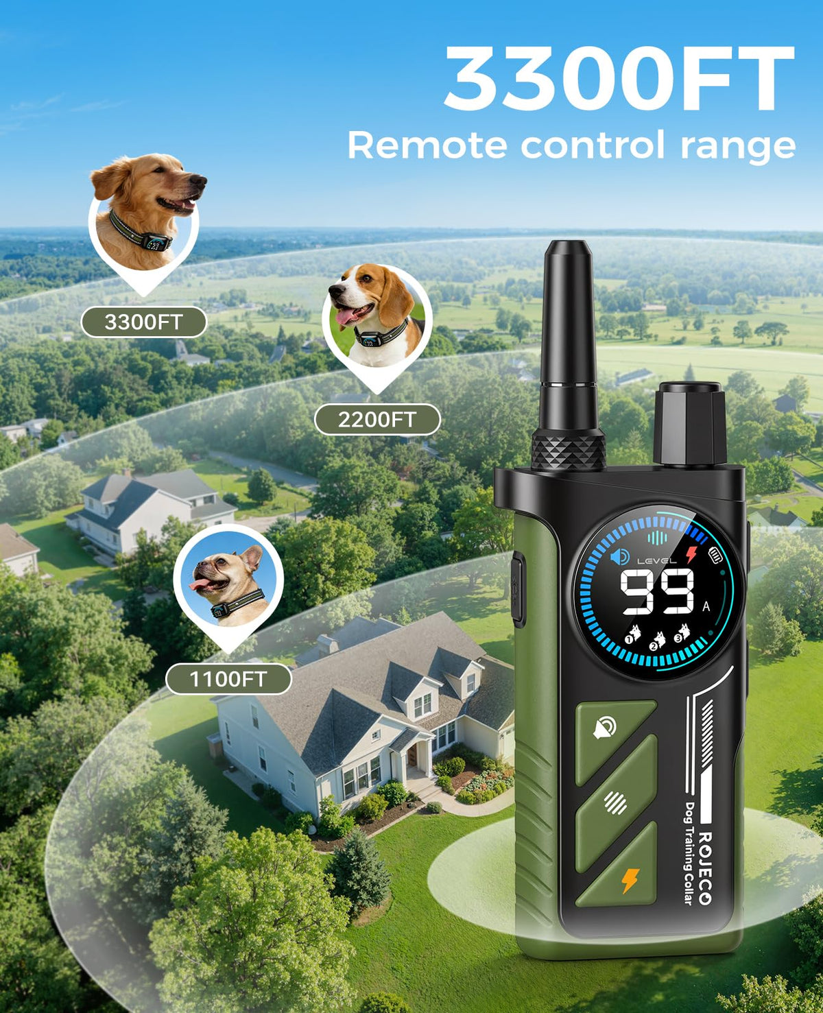 2-in-1 Dog Shock Collar & Dog Bark Collar K47992