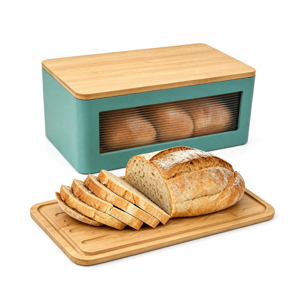 Wooden Bread Box with Cutting Board P486203