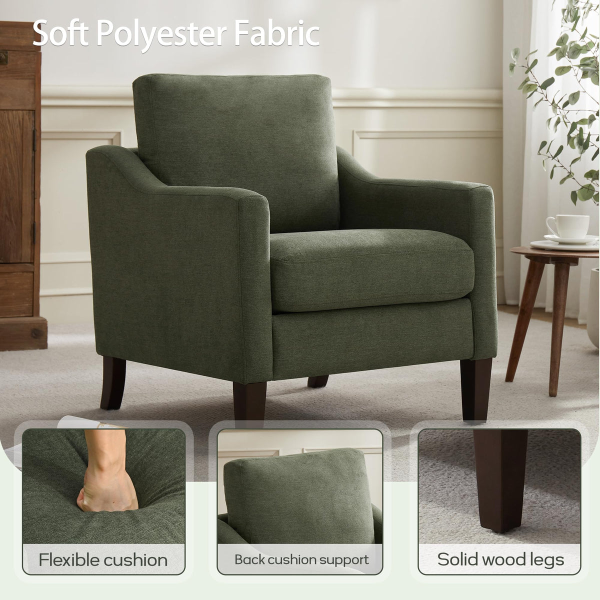 Accent Chairs Set of 2 Green N414