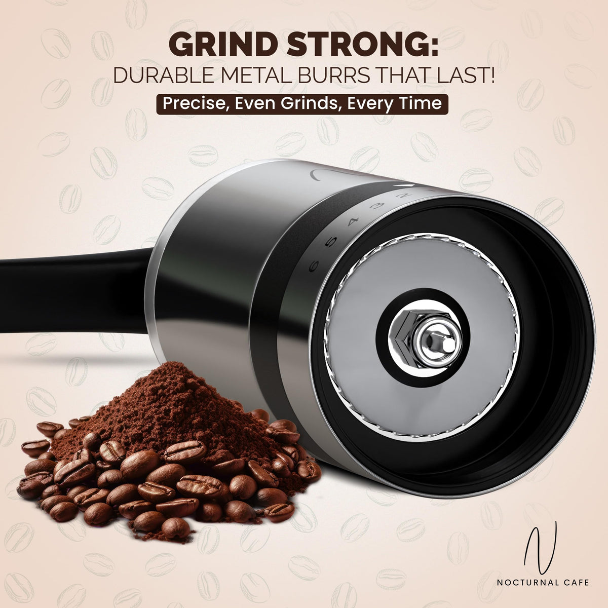 Manual Stainless Steel Hand Crank Burr Coffee Grinder L807355